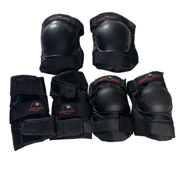 Eight Ball 14+ Knee Elbow Wrist Pads Multi Sport Black Protective Gear - Picture 1 of 7